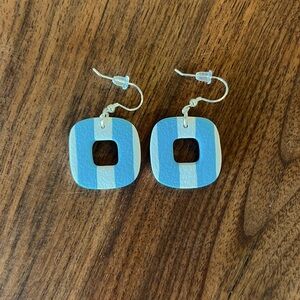 New Polymer Clay Earrings- Handmade Cabana Stripes